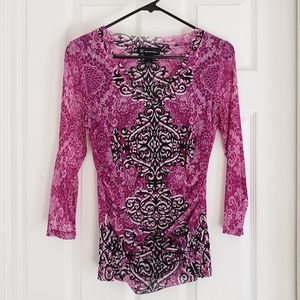 INC Maroon & Black Blouse